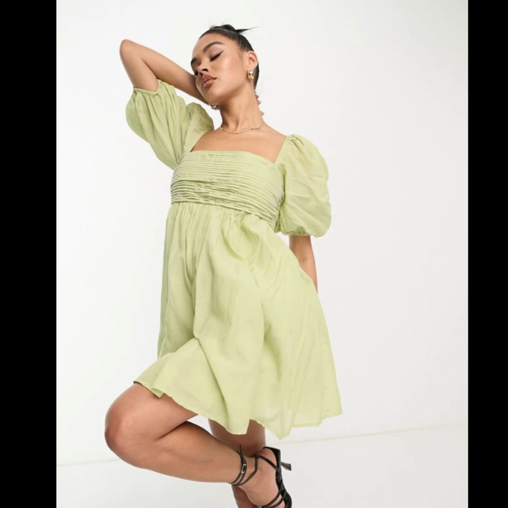NWOT Emerson Ruched Puff Sleeve Mini Dress